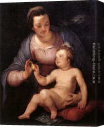 Madonna with Child Canvas Paintings - Madonna and Child by Cornelis Cornelisz Van Haarlem