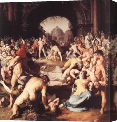 Cornelisz Canvas Paintings - Massacre of the Innocents by Cornelis Cornelisz Van Haarlem
