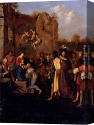 The Adoration of The Magi Canvas Paintings - Adoration Of The Magi by Cornelis van Poelenburgh