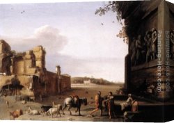 Cornelis Cornelisz Van Haarlem Canvas Paintings - Ruins of Ancient Rome by Cornelis van Poelenburgh