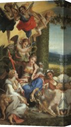 Correggio Canvas Paintings - Allegory of Virtue by Correggio