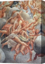 Correggio Canvas Paintings - Assumption of the Virgin, detail of angelic musicians by Correggio
