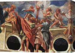 Correggio Canvas Paintings - Assumption of the Virgin, detail of the Apostles by Correggio