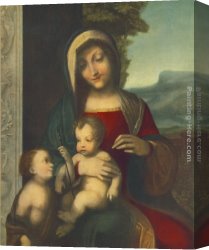 Correggio Canvas Paintings - Madonna by Correggio