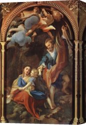 Correggio Canvas Paintings - Madonna della Scodella by Correggio