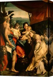 Madonna of St. Jerome Canvas Paintings - Madonna with St. Jerome (The Day) by Correggio