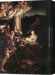 Nativity Canvas Paintings - Nativity (Holy Night) by Correggio