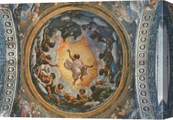 Correggio Canvas Paintings - Passing away of St John by Correggio