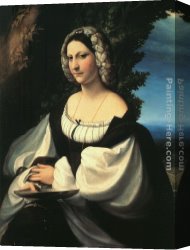 Correggio Canvas Paintings - Portrait of a Gentlewoman by Correggio