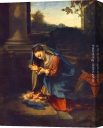 Correggio Canvas Paintings - The Adoration of the Child by Correggio