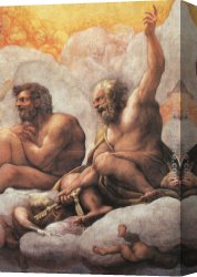 Correggio Canvas Paintings - The Apostles Peter and Paul, detail of cupola fresco by Correggio