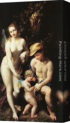 Education Canvas Paintings - The Education of Cupid by Correggio
