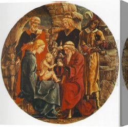 The Adoration of The Magi Canvas Paintings - Adoration of the Magi (from the predella of the Roverella Polyptych) by Cosme Tura