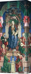 Enthroned Canvas Paintings - Madonna with the Child Enthroned (panel from the Roverella Polyptych) by Cosme Tura