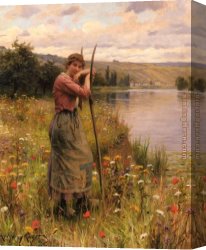 Magic Moments Canvas Paintings - A Moment Of Rest by Daniel Ridgway Knight