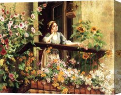 Magic Moments Canvas Paintings - A Pensive Moment by Daniel Ridgway Knight