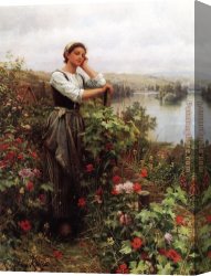Knight's Canvas Paintings - A Pensive Monent by Daniel Ridgway Knight
