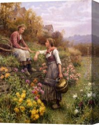 Knight's Canvas Paintings - Gossips by Daniel Ridgway Knight