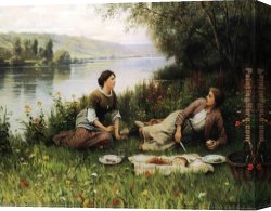 Daniel Canvas Paintings - Normandy Garden by Daniel Ridgway Knight