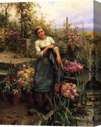 Knight's Canvas Paintings - The Flower Boat by Daniel Ridgway Knight