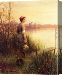 Golden Sunset Canvas Paintings - The Golden Sunset by Daniel Ridgway Knight