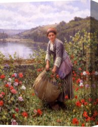 Knight's Canvas Paintings - The Grass Cutter by Daniel Ridgway Knight