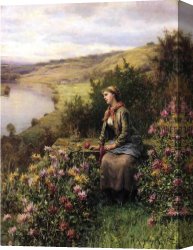 Waiting Canvas Paintings - Waiting by Daniel Ridgway Knight
