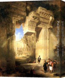 Great Canvas Paintings - The Gateway of the Great Temple at Baalbec by David Roberts