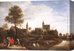 David The Younger Teniers Canvas Paintings - A View of Het Sterckshof near Antwerp by David the Younger Teniers