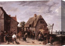 David The Younger Teniers Canvas Paintings - Flemish Kermess by David the Younger Teniers