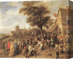 Merry Canvas Paintings - Peasants Merry-making by David the Younger Teniers