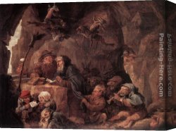 Temptation Canvas Paintings - Temptation of St Anthony by David the Younger Teniers