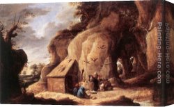 Temptation Canvas Paintings - The Temptation of St Anthony by David the Younger Teniers