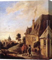 David The Younger Teniers Canvas Paintings - Village Scene by David the Younger Teniers