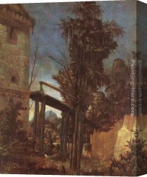 Landscape with Path Canvas Paintings - Landscape With A Path by Denys van Alsloot