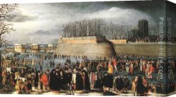 Carnival Canvas Paintings - Skating during Carnival by Denys van Alsloot