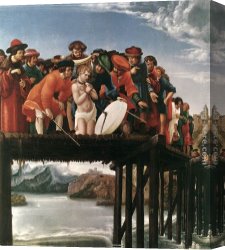 Martyrdom Canvas Paintings - The Martyrdom Of St Florian by Denys van Alsloot