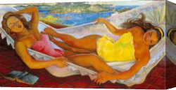 Rivera Canvas Paintings - La Hamaca The Hammock by Diego Rivera