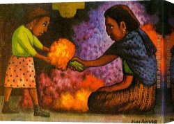 The Foster Mother Canvas Paintings - Mother's Helper by Diego Rivera