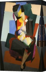 Rivera Canvas Paintings - Motherhood Angelina and the Child Diego by Diego Rivera