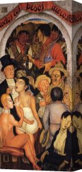 Night Canvas Paintings - Night of the Rich by Diego Rivera