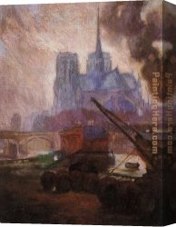 After The Rain Canvas Paintings - Notre Dame de Paris in the Rain by Diego Rivera