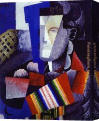 Luis Canvas Paintings - Portrait de Martin Luis Guzman by Diego Rivera