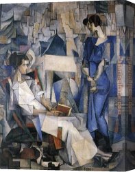 Portrait of a Woman Canvas Paintings - Portrait of Two Women by Diego Rivera