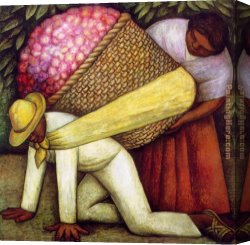 Rivera Canvas Paintings - The Flower Carrier I by Diego Rivera