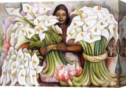Vendedora Canvas Paintings - Vendedora de Alcatraces (Salesman of Gannets) by Diego Rivera