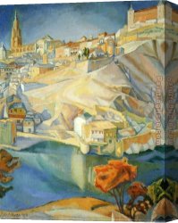 A View of The Forum Canvas Paintings - View of Toledo by Diego Rivera