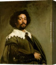 Silva Canvas Paintings - Juan de Pareja by Diego Rodriguez de Silva Velazquez