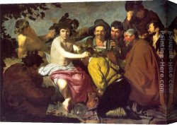 Silva Canvas Paintings - Los Borrachos by Diego Rodriguez de Silva Velazquez