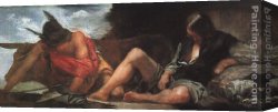 Mercury Canvas Paintings - Mercury and Argus by Diego Rodriguez de Silva Velazquez